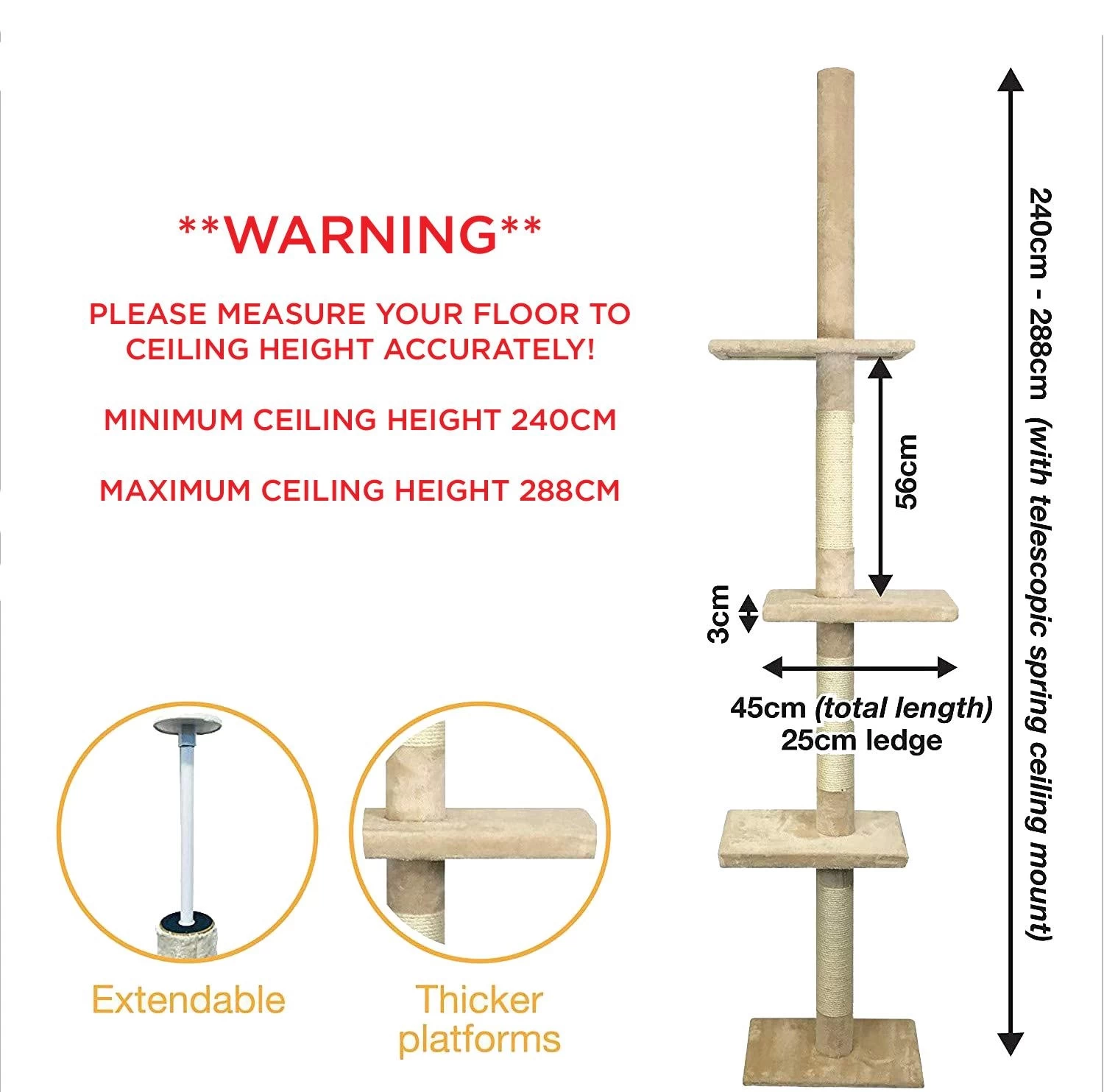 CA&T Ultimate Floor To Ceiling Scratch Climber 6 CA&T Ultimate Floor To Ceiling Scratch Climber - Image 4