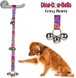 Yellow Dog Ding Dog Bells Crazy Hearts -Pet Supplies Sale extra 1591