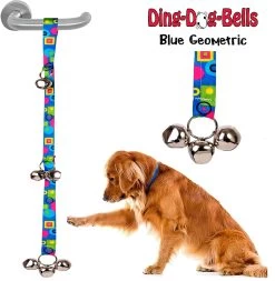 Yellow Dog Ding Dog Bells Blue Geometric -Pet Supplies Sale extra 1601