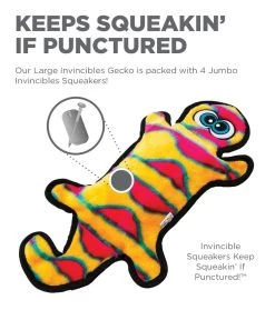 Outward Hound Invincibles Gecko Orange/Pink 4 Squeak -Pet Supplies Sale extra 1620