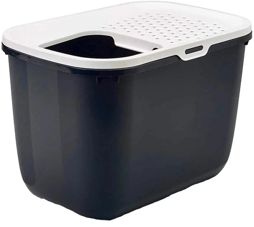 Savic Hop In Litter Box Anthracite/White 3 Savic Hop In Litter Box Anthracite/White