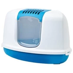 Savic Nestor Corner Litter Tray Bluestone/White