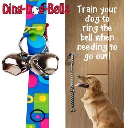Yellow Dog Ding Dog Bells Blue Geometric