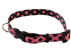 Pink/Black Polka Collar