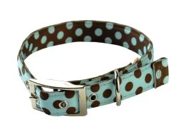Uptown Blue & Brown Polka Collar
