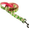 Uptown Green Daisy On Pink Polka Lead -Pet Supplies Sale main 566 1