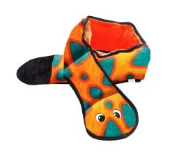 Outward Hound Invincibles Snake XL 6 Squeak Orange & Blue